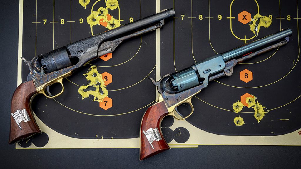 If you consider the rather crude sights on these six-shooters, I think you&rsquo;ll have to agree that these are pretty good five-shot groups from 45 feet!