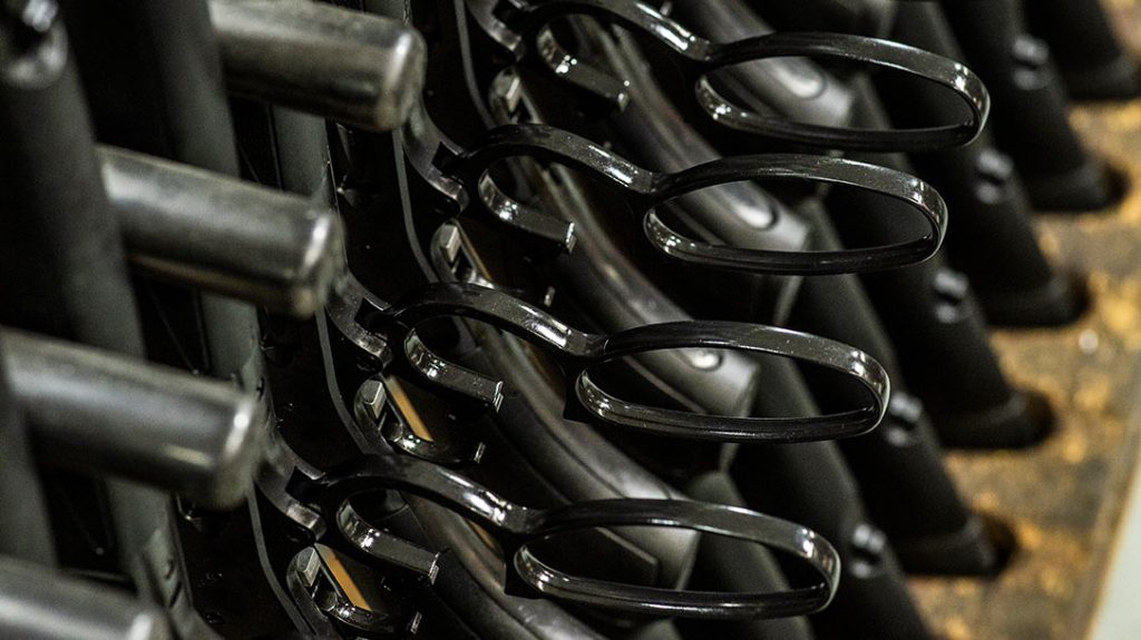 Lever-action rifles at the Henry Repeating Arms factory.