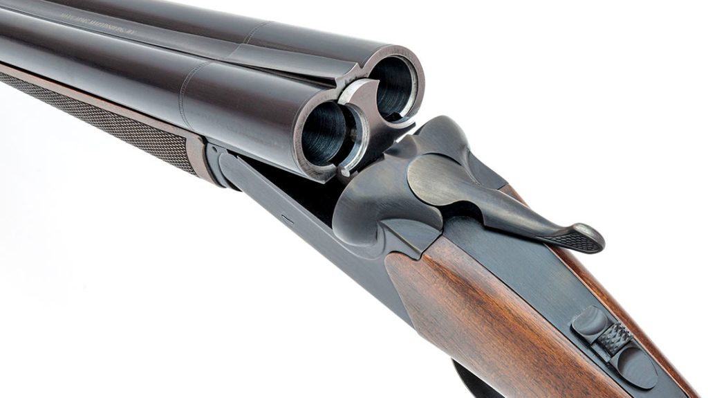 Per Cowboy Action Shooting regulations, the Navy Arms Coach Gun doesn&rsquo;t have automatic ejectors but only an extractor to lift empty shells from the chambers.