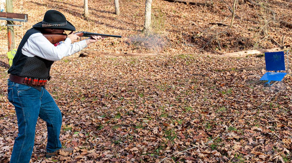 LaVista Bill engages &ldquo;stacked&rdquo; shotgun targets. Falling-type shotgun targets must go down when hit during a CAS match or they&rsquo;re counted as a miss.