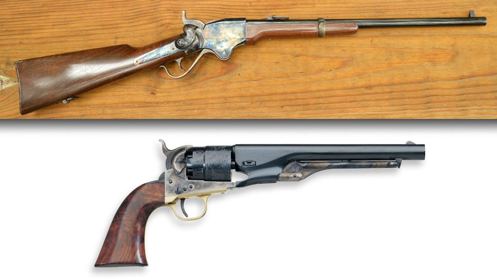 The Spencer repeating carbine and Large Colt&rsquo;s Revolver.