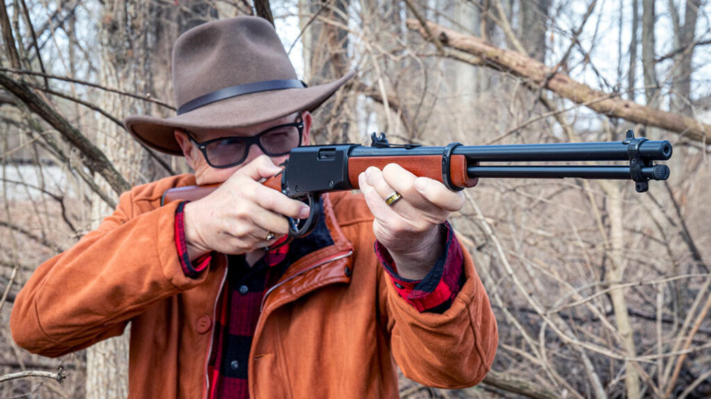 For a reliability test, the author filled the magazine with a mix of .22 test ammo and fired as rapidly as possible, at times with the rifle held sideways.