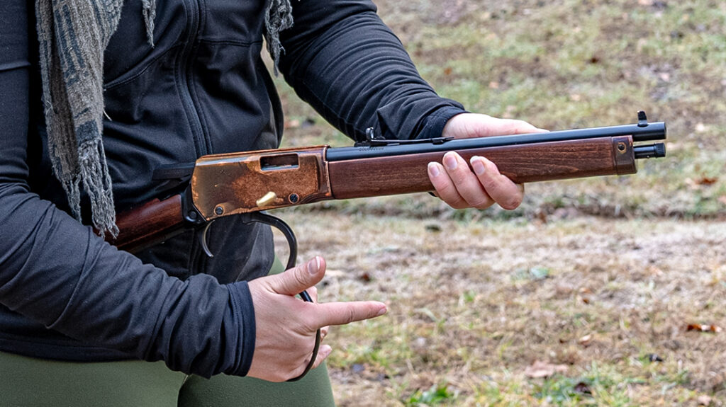 Firing the Mare's Leg from the hip proved fun.