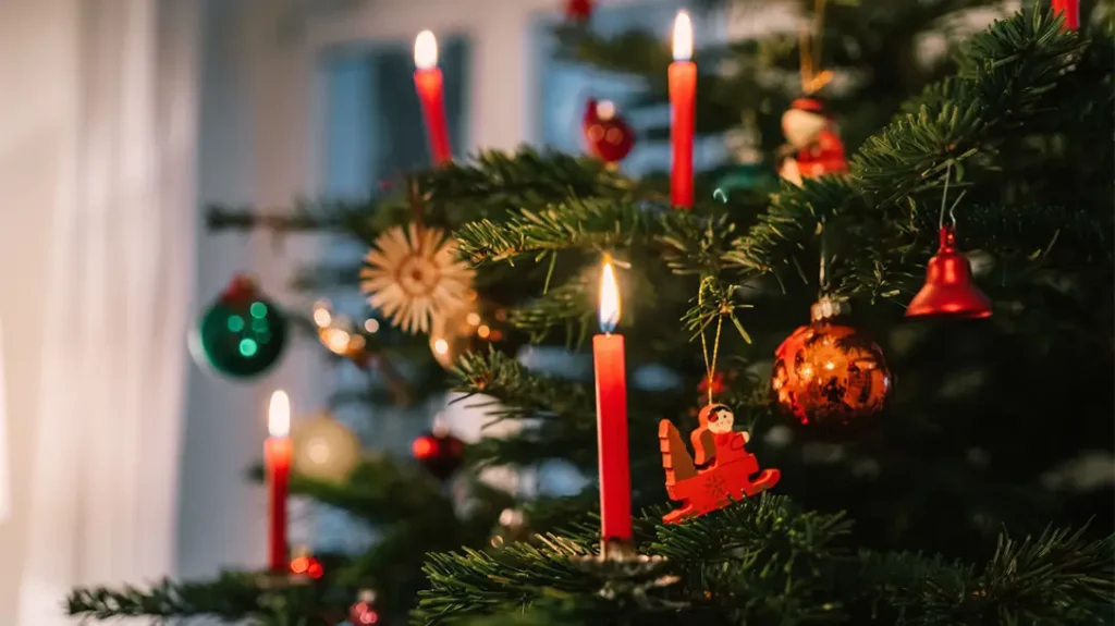 Candles in trees were a hazard