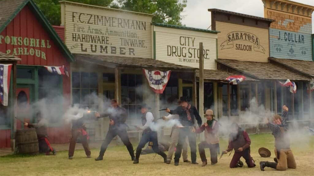 Modern Dodge City Kansas with reenactments.
