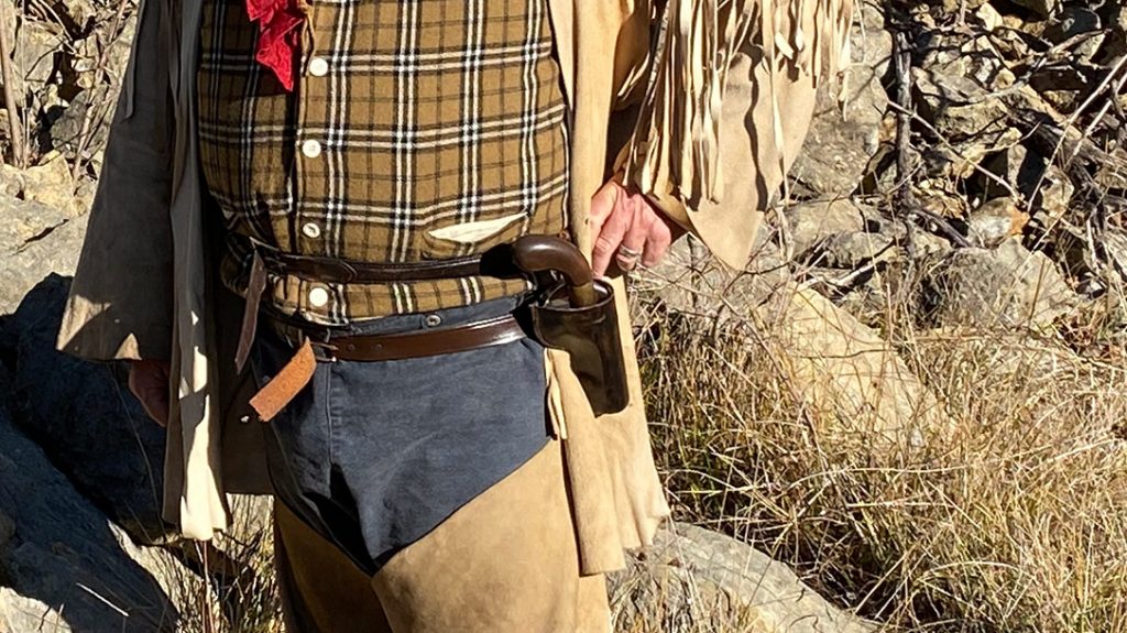 A pepperbox in a belt holster.