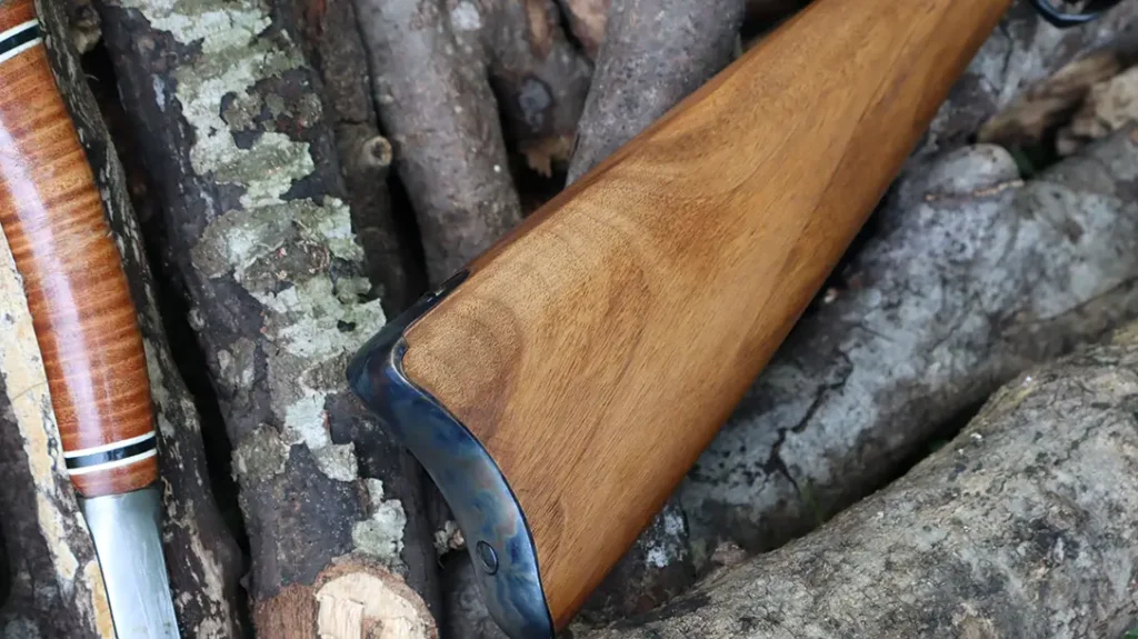 The 1873 Trapdoor Springfield has a good butplate.